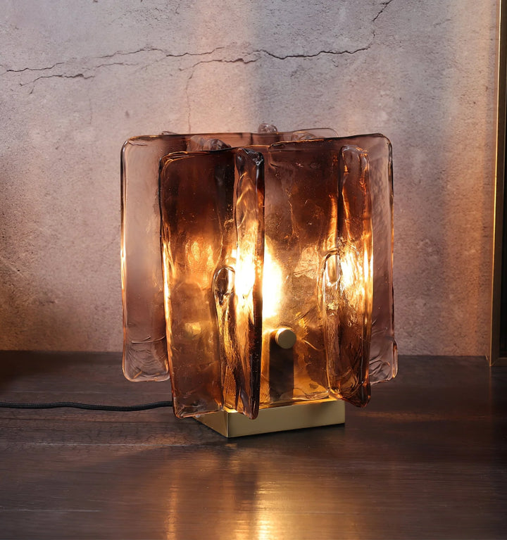 AMBER BUILDING BLOCK TABLE LAMP