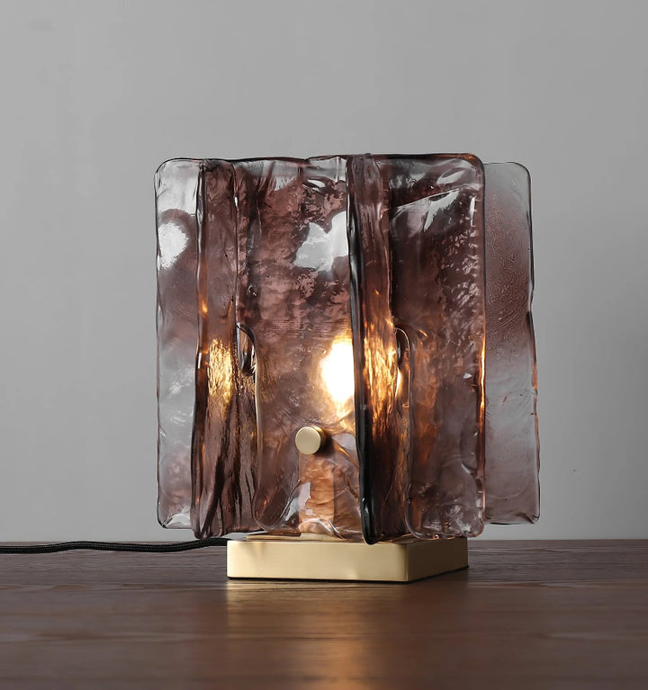 AMBER BUILDING BLOCK TABLE LAMP