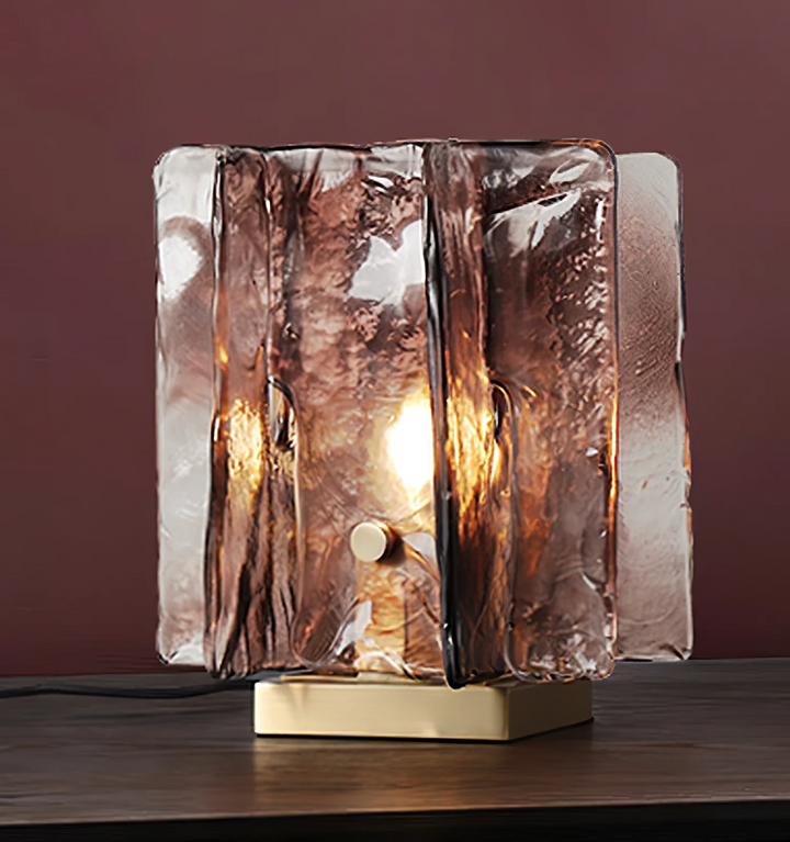 AMBER BUILDING BLOCK TABLE LAMP