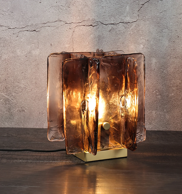 AMBER BUILDING BLOCK TABLE LAMP