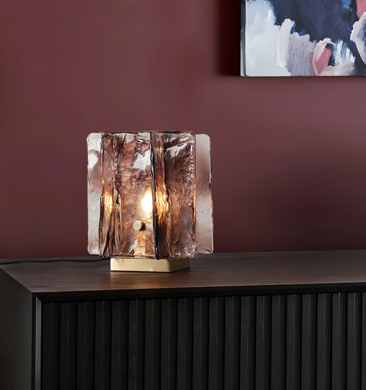 AMBER BUILDING BLOCK TABLE LAMP