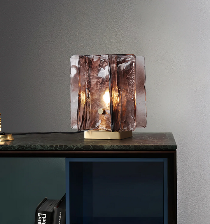 AMBER BUILDING BLOCK TABLE LAMP