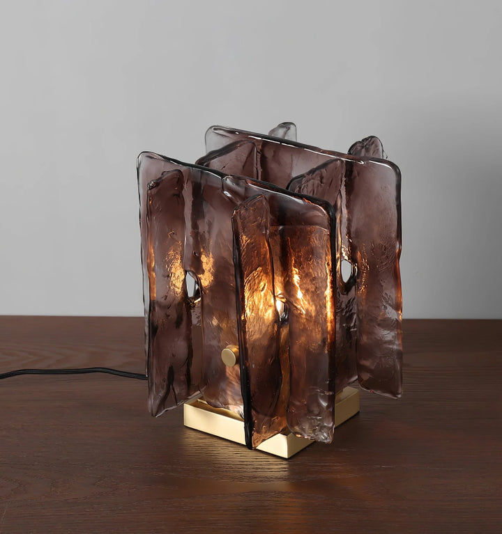 AMBER BUILDING BLOCK TABLE LAMP