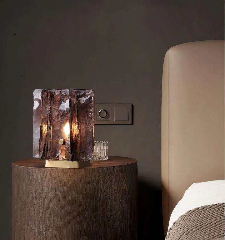 AMBER BUILDING BLOCK TABLE LAMP