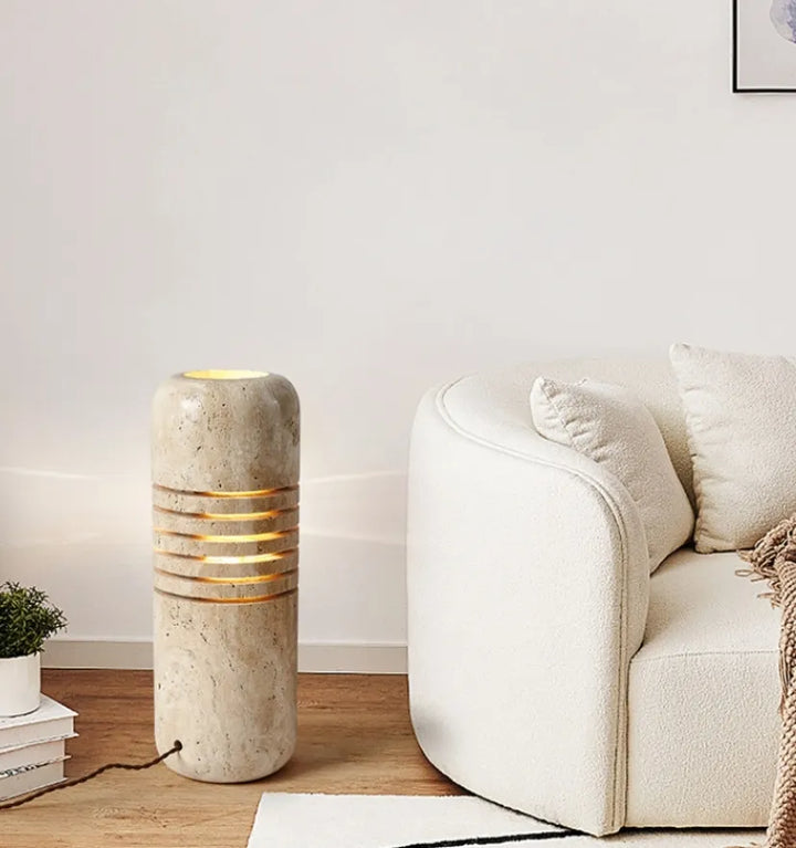 Big Stone Bucket Floor Lamp