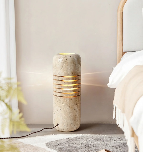 Big Stone Bucket Floor Lamp