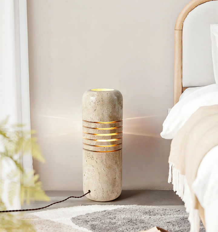 Big Stone Bucket Floor Lamp