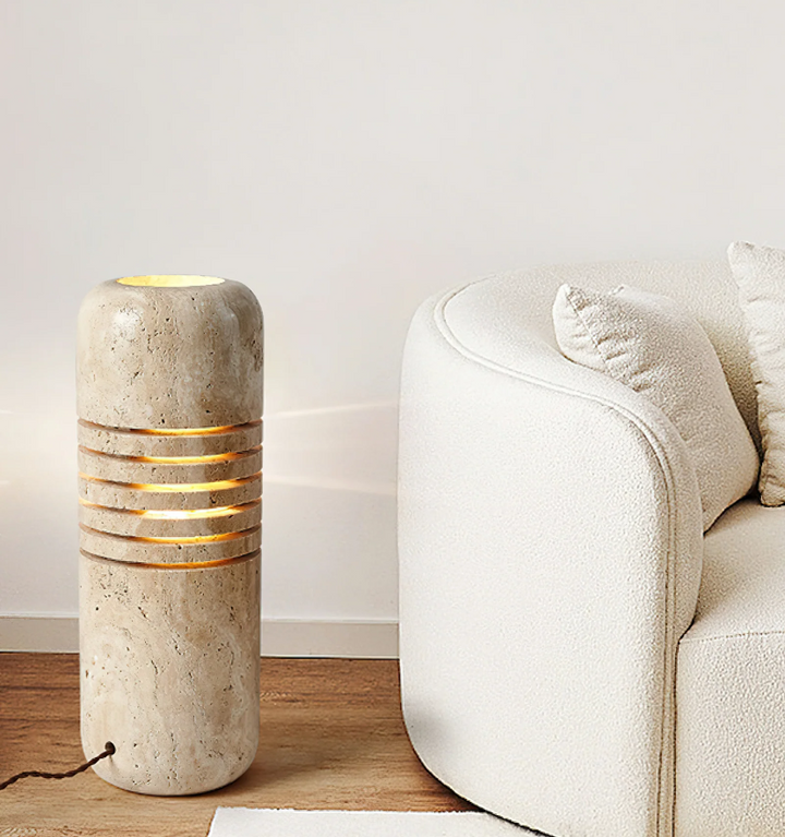 Big Stone Bucket Floor Lamp