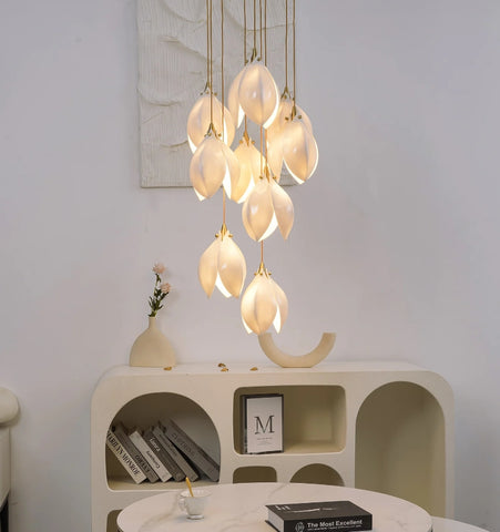 CERAMIC FLOWER PENDANT LIGHT