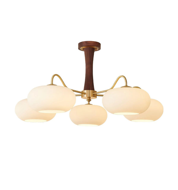 Brass Wooden Persimmon Chandelier