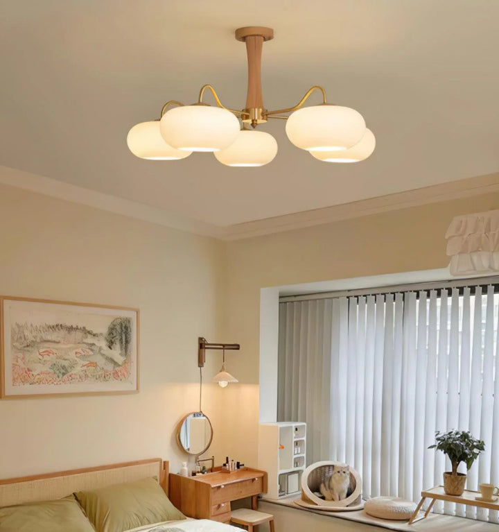 Brass Wooden Persimmon Chandelier