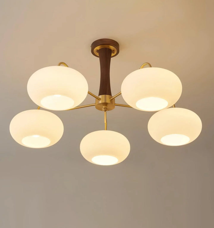 Brass Wooden Persimmon Chandelier