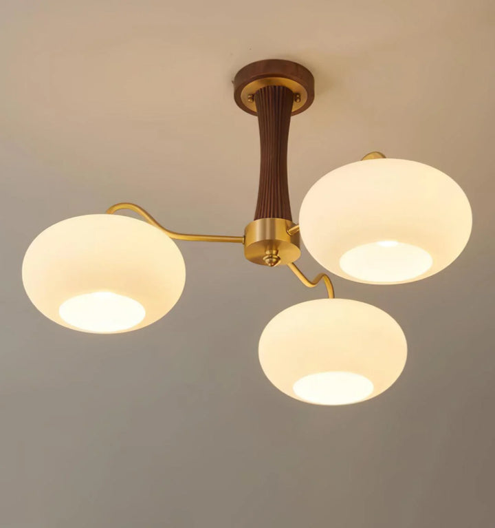 Brass Wooden Persimmon Chandelier