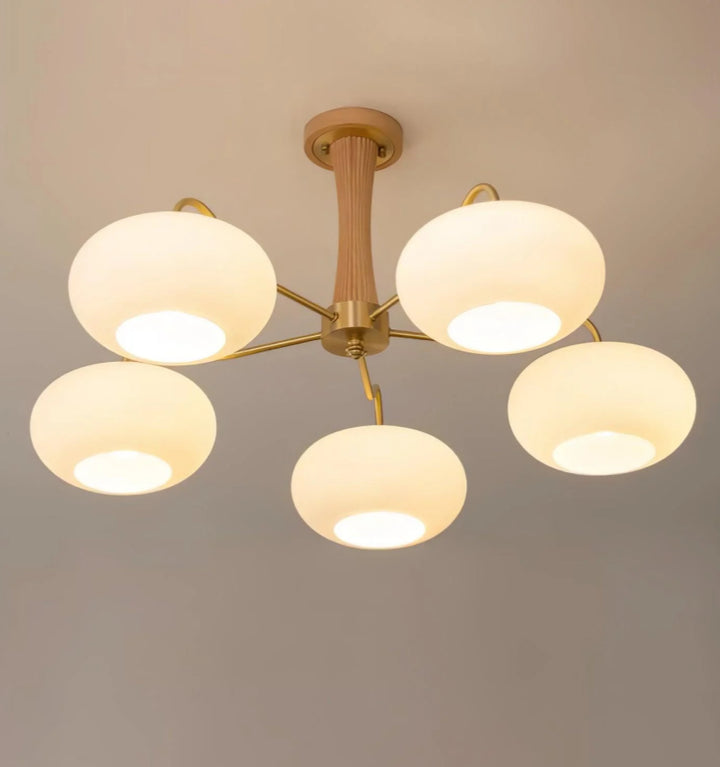 Brass Wooden Persimmon Chandelier