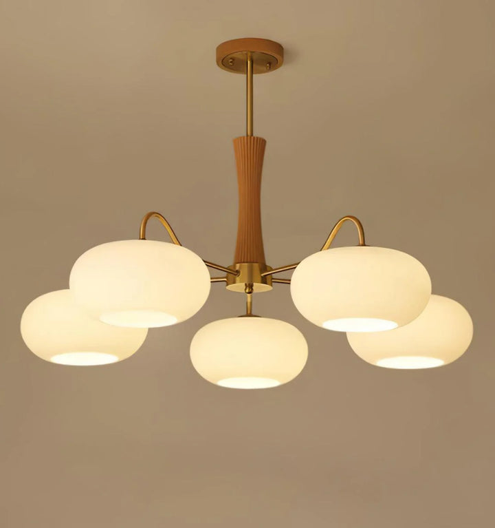 Brass Wooden Persimmon Chandelier