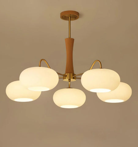 Brass Wooden Persimmon Chandelier