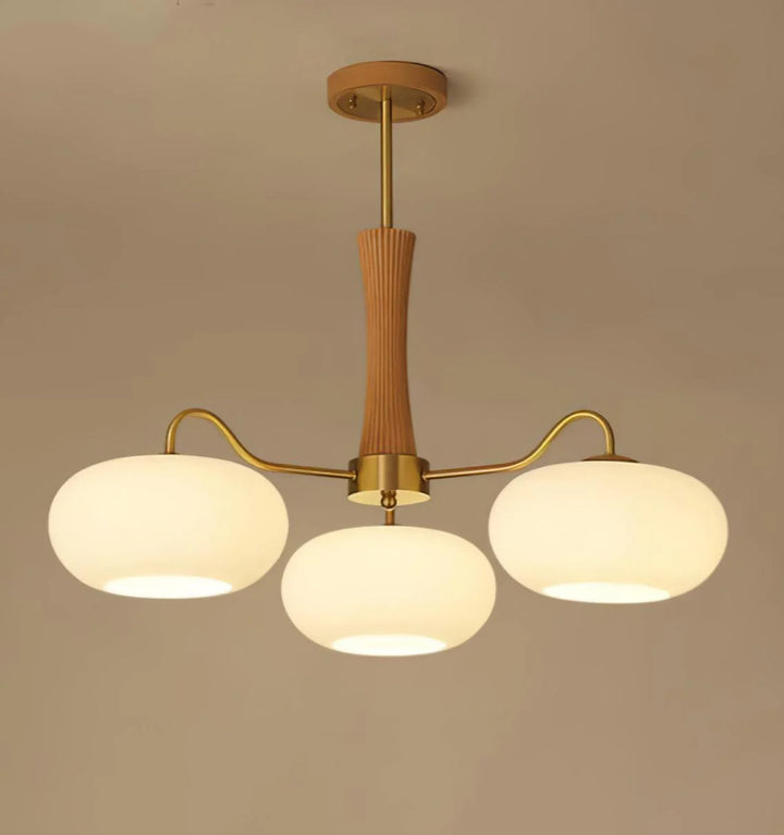 Brass Wooden Persimmon Chandelier