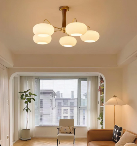 Brass Wooden Persimmon Chandelier