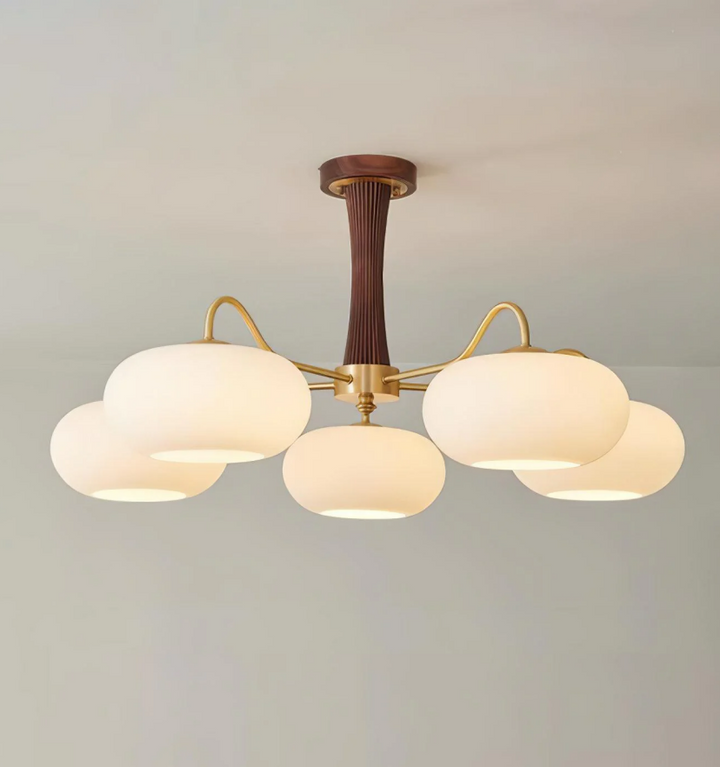 Brass Wooden Persimmon Chandelier