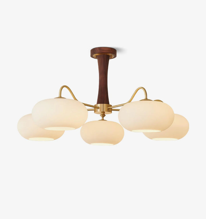 Brass Wooden Persimmon Chandelier