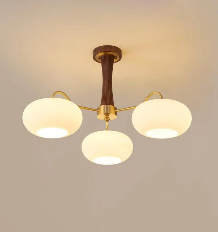 Brass Wooden Persimmon Chandelier