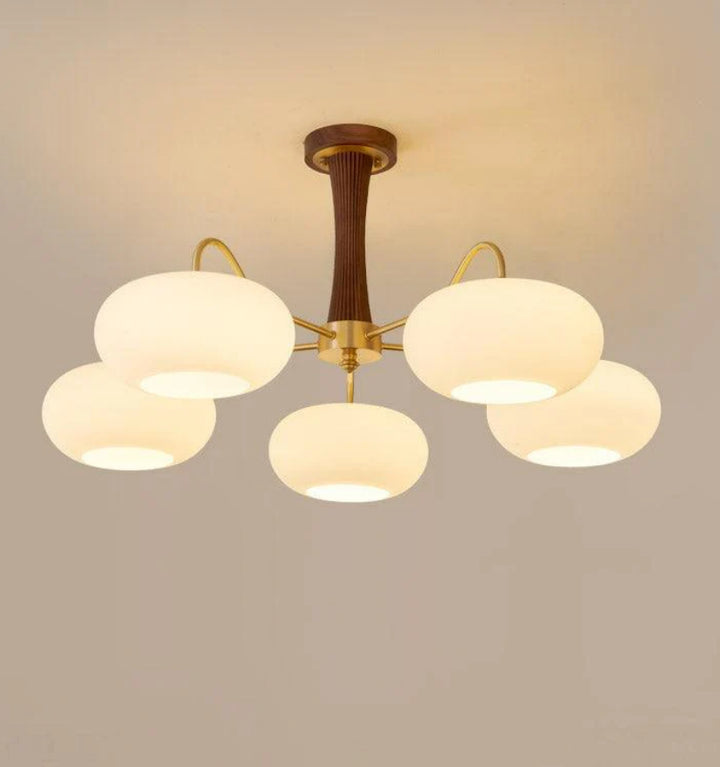 Brass Wooden Persimmon Chandelier