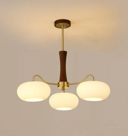Brass Wooden Persimmon Chandelier