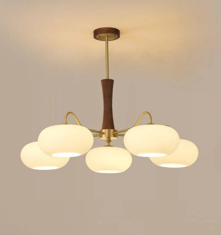 Brass Wooden Persimmon Chandelier