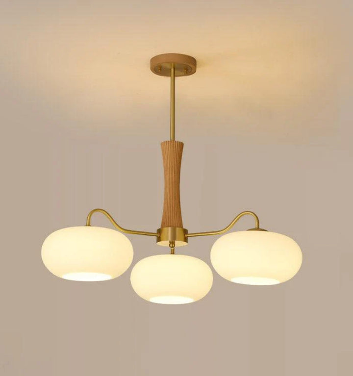 Brass Wooden Persimmon Chandelier