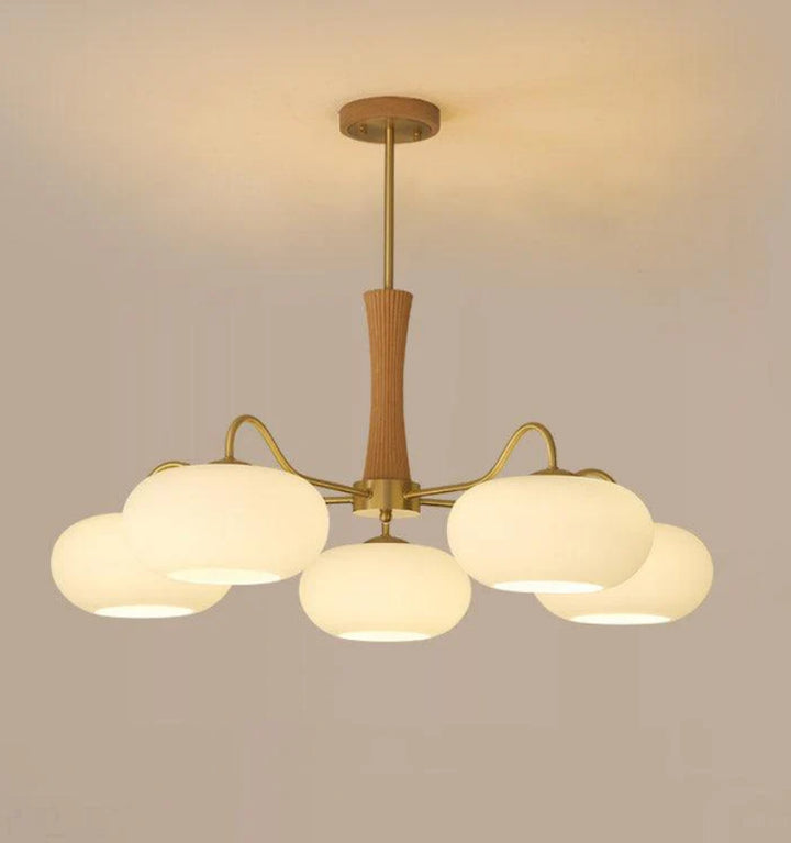 Brass Wooden Persimmon Chandelier