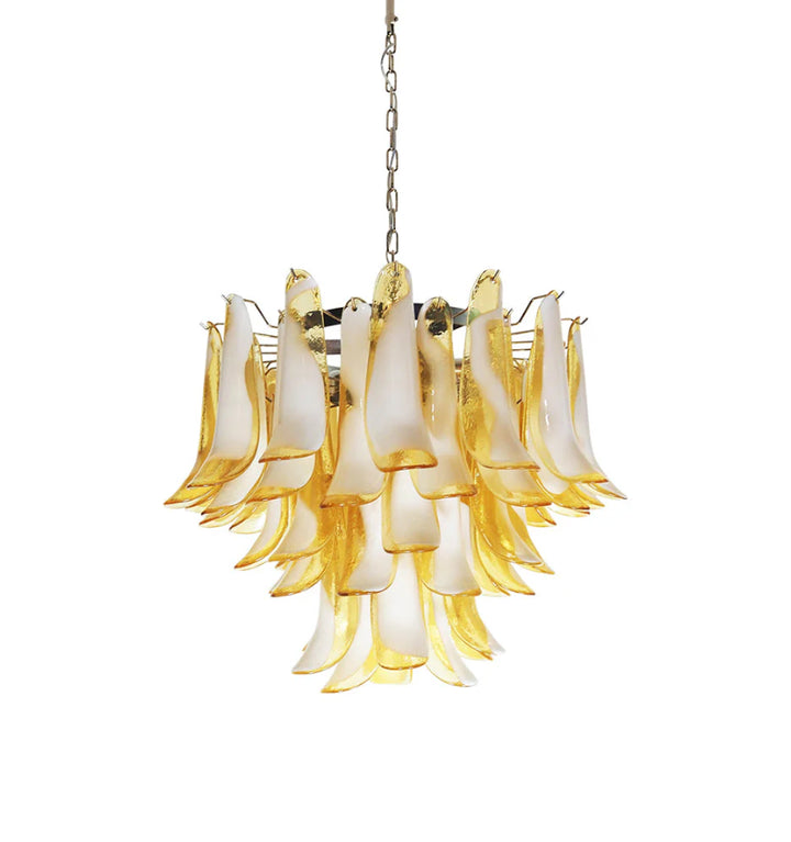 AMBER GLASS MURANO PETALS CHANDELIER