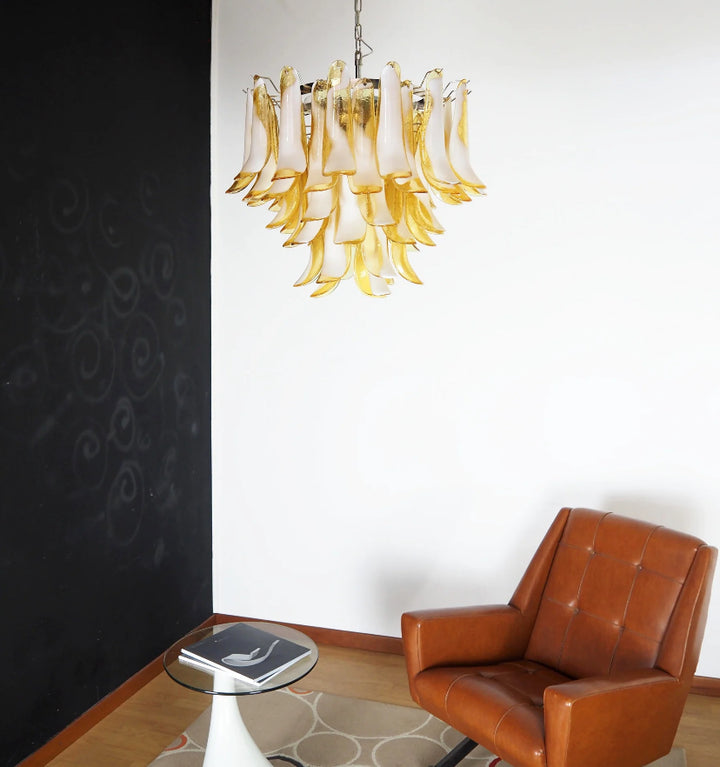 AMBER GLASS MURANO PETALS CHANDELIER