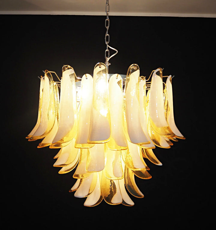 AMBER GLASS MURANO PETALS CHANDELIER