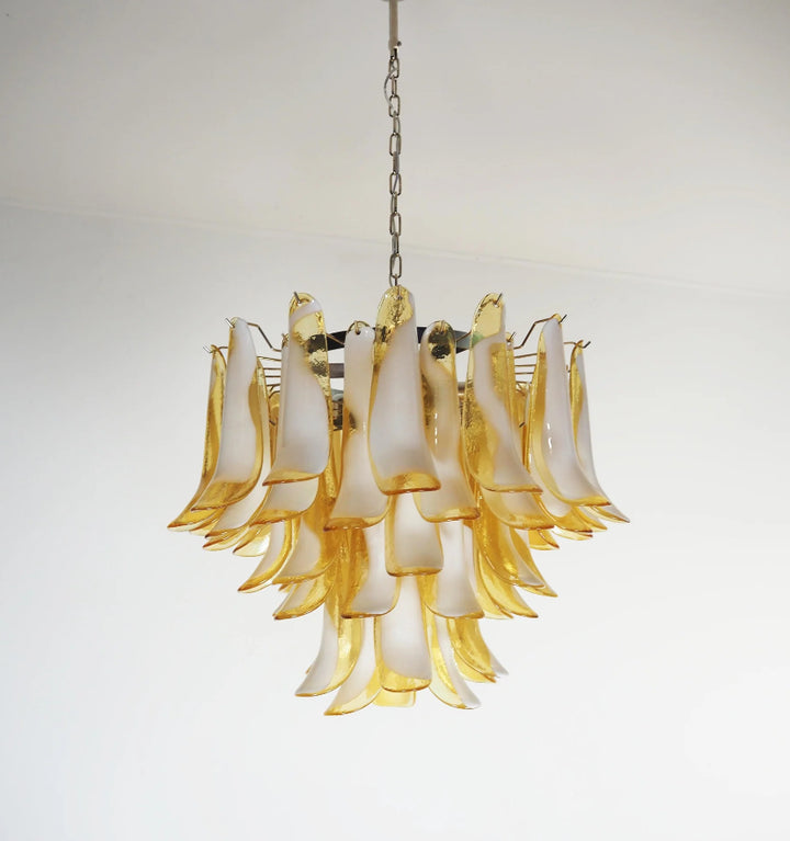 AMBER GLASS MURANO PETALS CHANDELIER