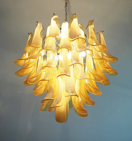 AMBER GLASS MURANO PETALS CHANDELIER