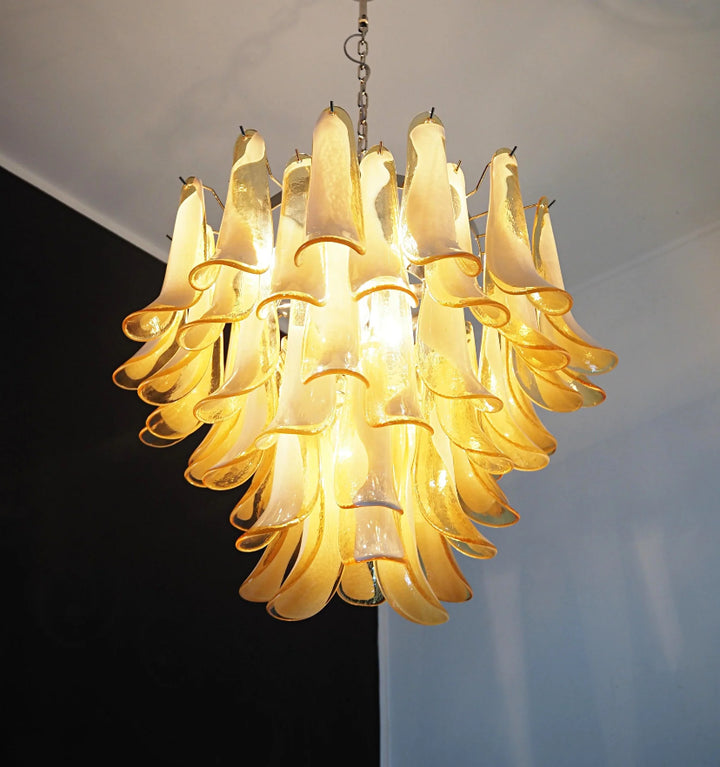 AMBER GLASS MURANO PETALS CHANDELIER