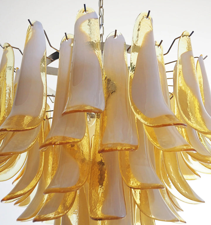 AMBER GLASS MURANO PETALS CHANDELIER