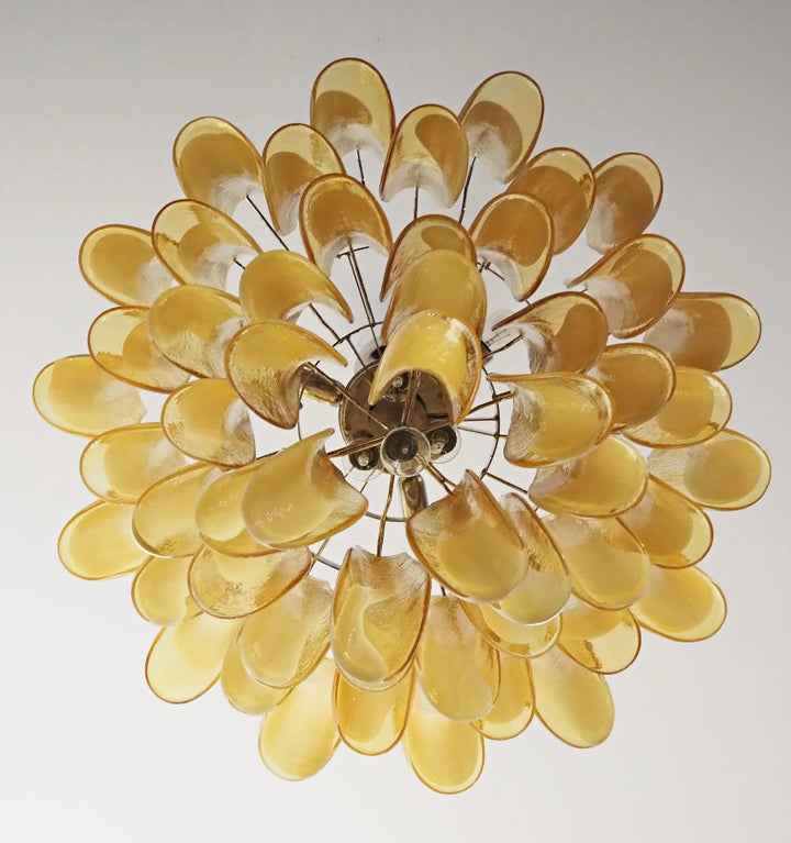 AMBER GLASS MURANO PETALS CHANDELIER