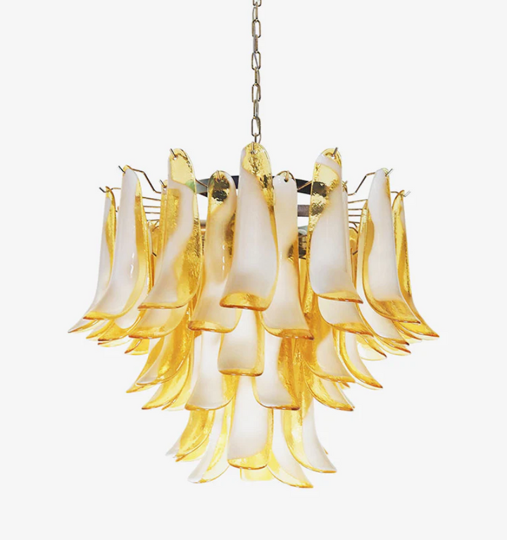 AMBER GLASS MURANO PETALS CHANDELIER