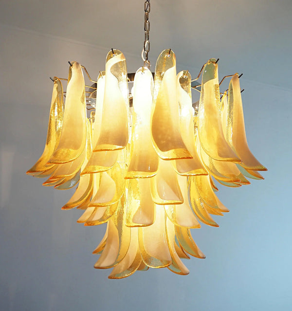 AMBER GLASS MURANO PETALS CHANDELIER