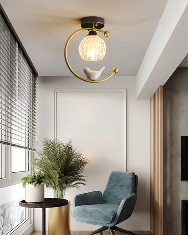 Ceramic Bird Ceiling Lamp - Yiarolight