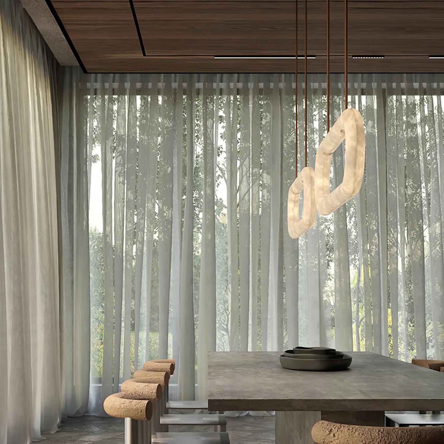 Circle Alabaster Chandelier - Yiarolight