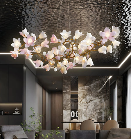Lustre circulaire en forme de fleur