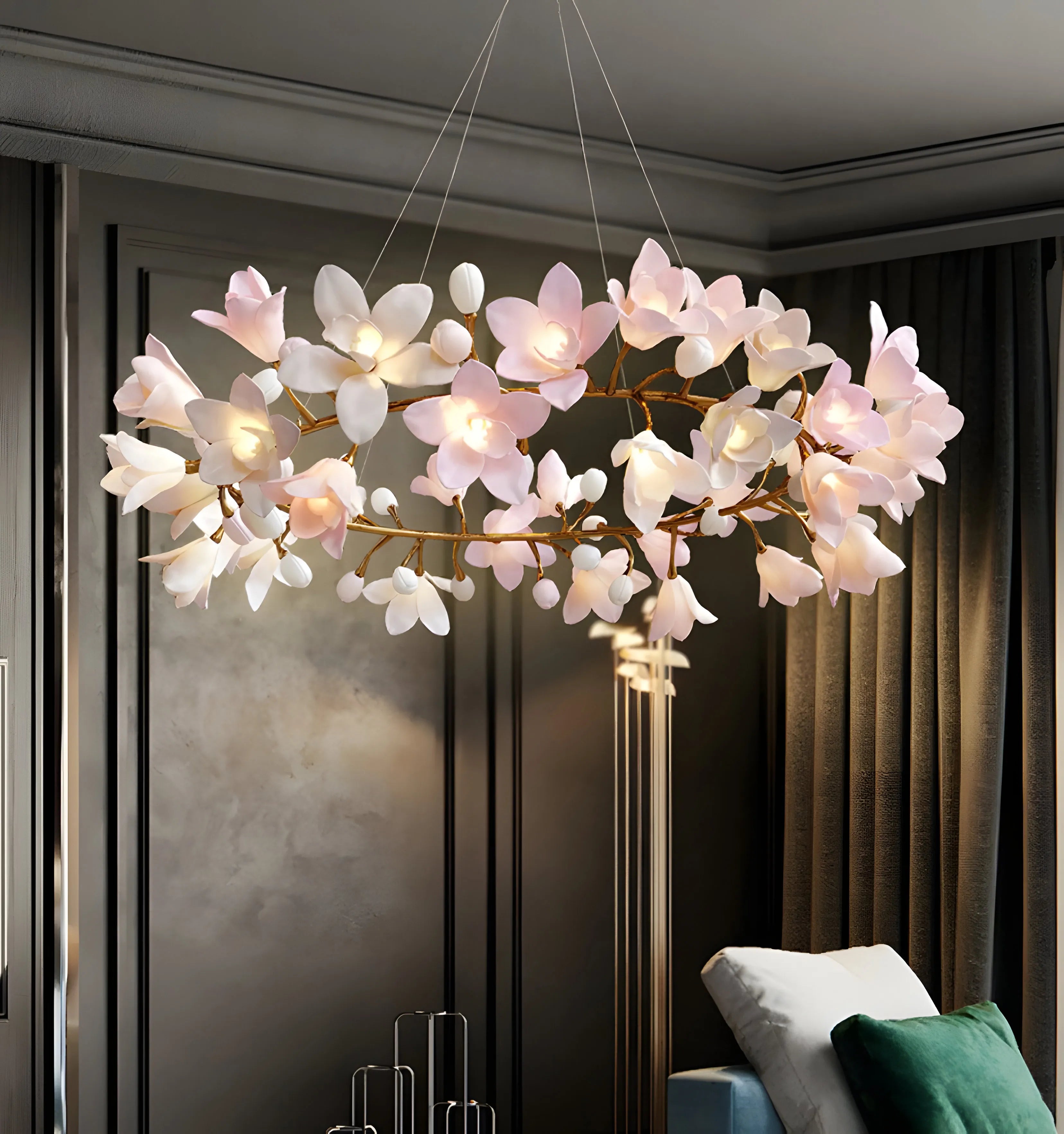Lustre circulaire en forme de fleur