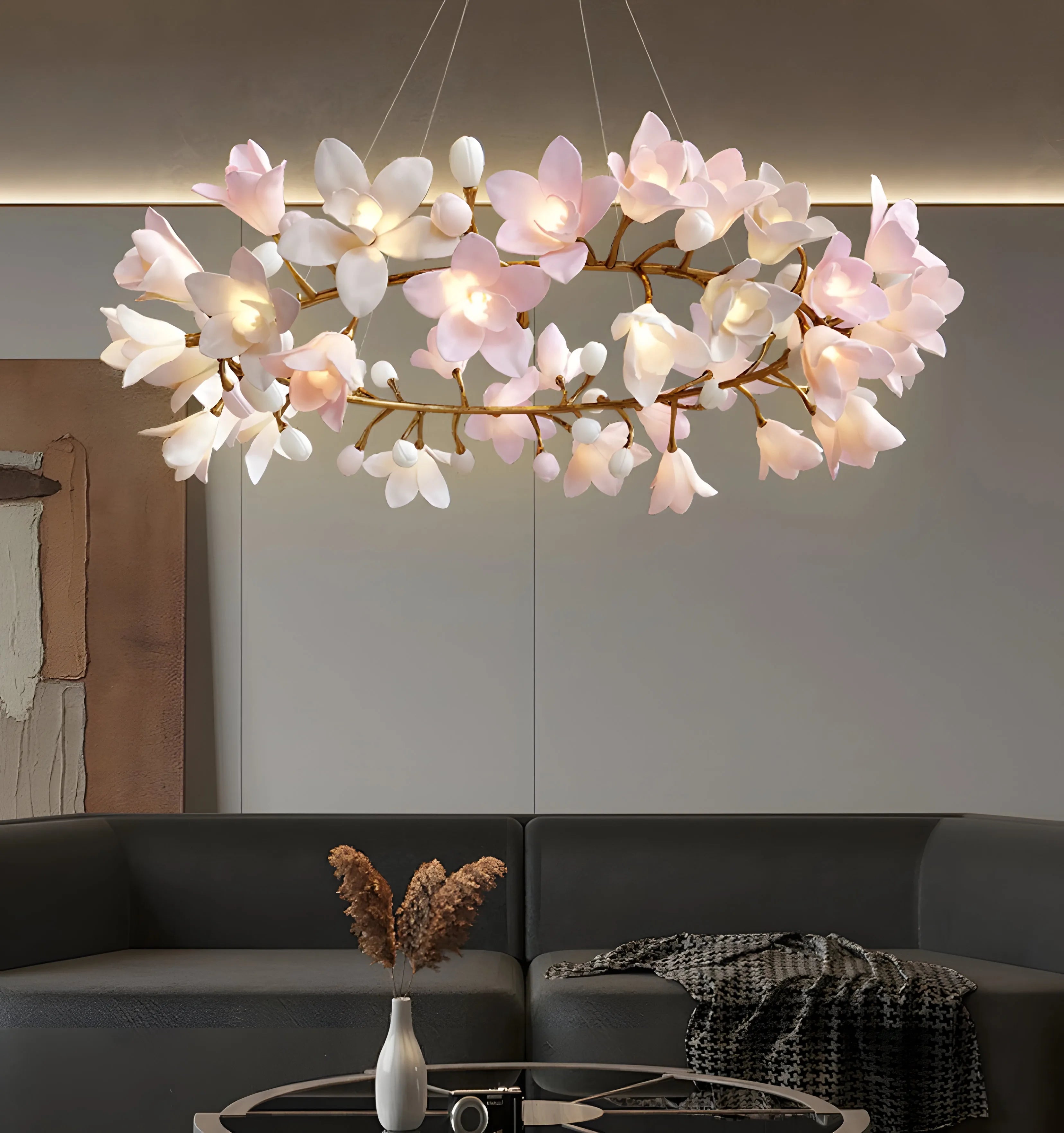 Lustre circulaire en forme de fleur