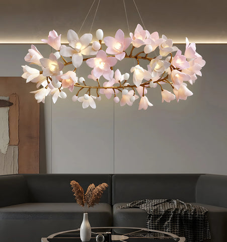 Lustre circulaire en forme de fleur