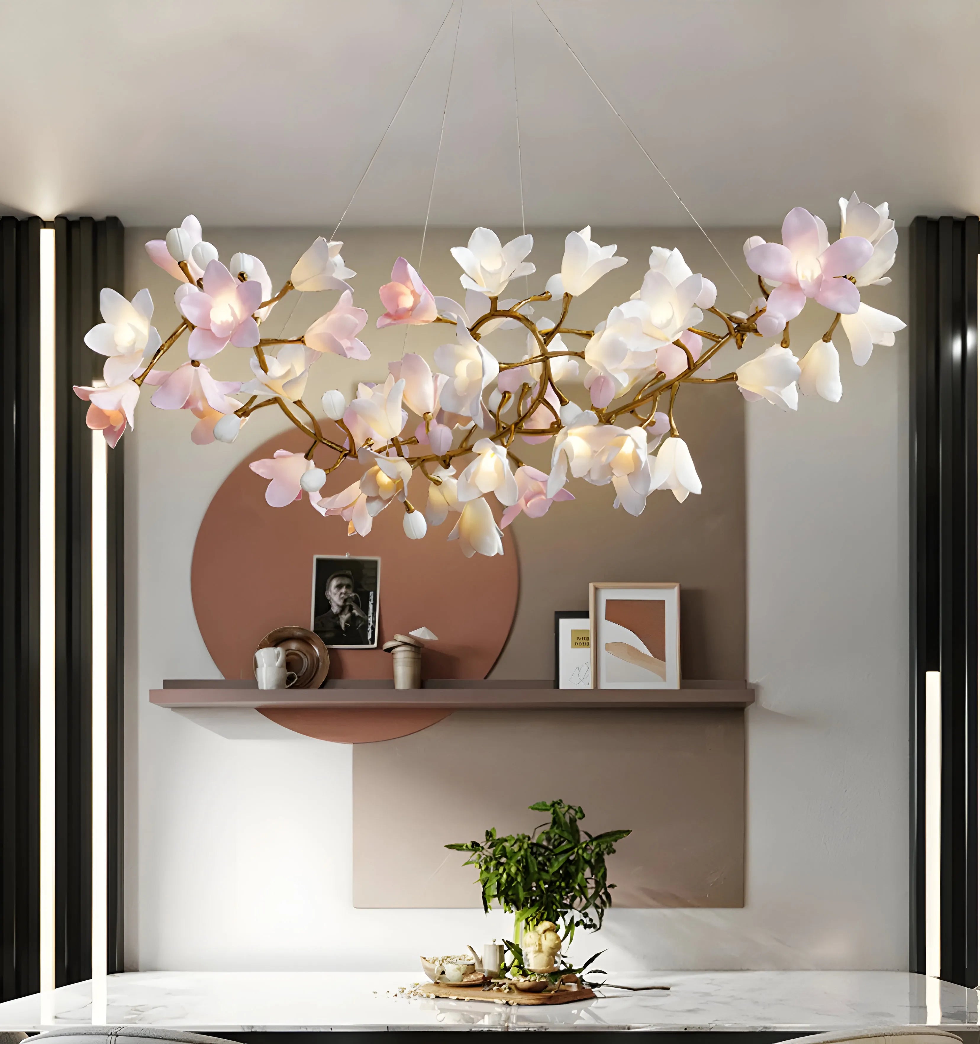 Lustre circulaire en forme de fleur