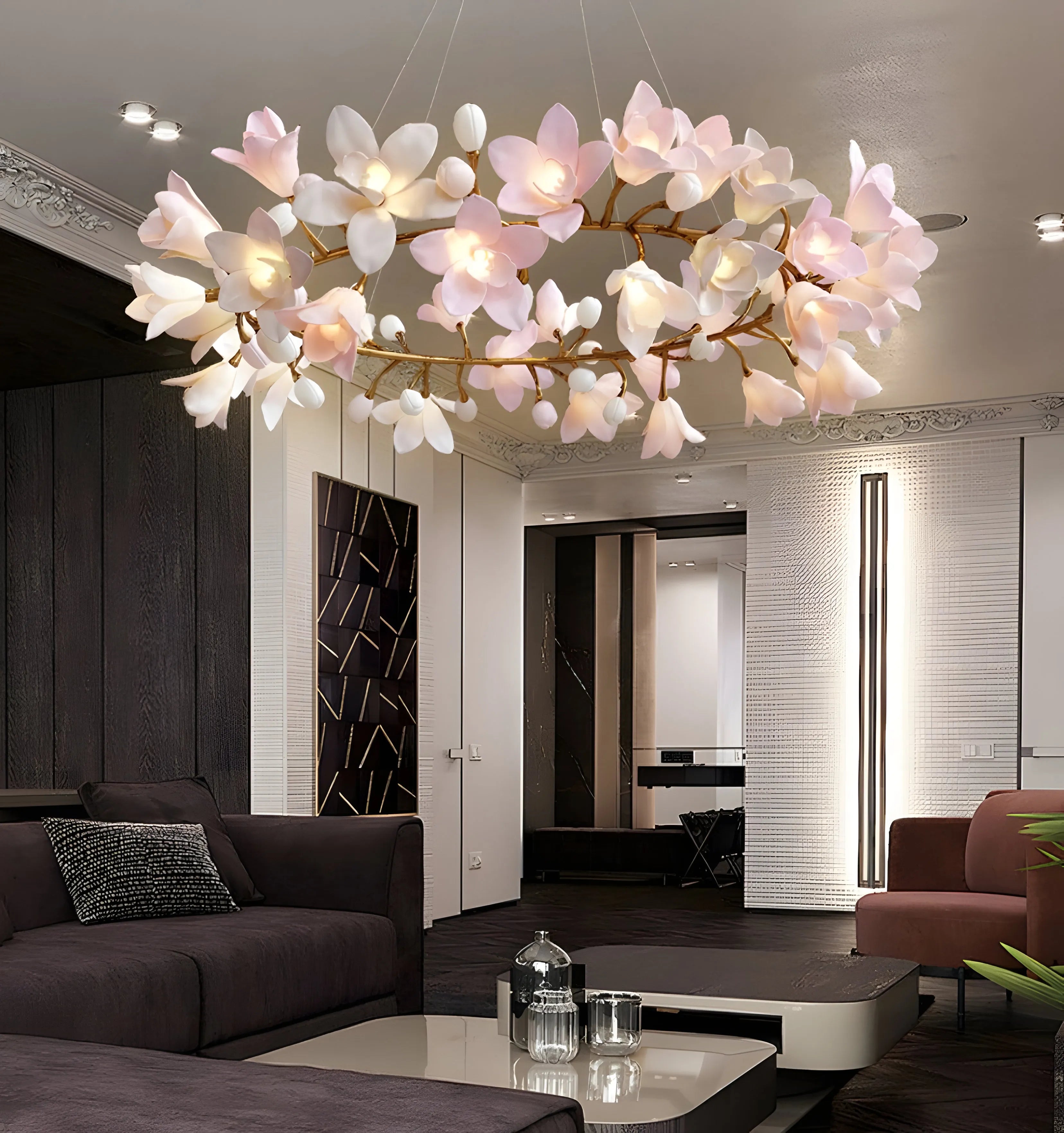 Lustre circulaire en forme de fleur