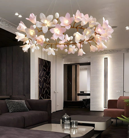 Lustre circulaire en forme de fleur