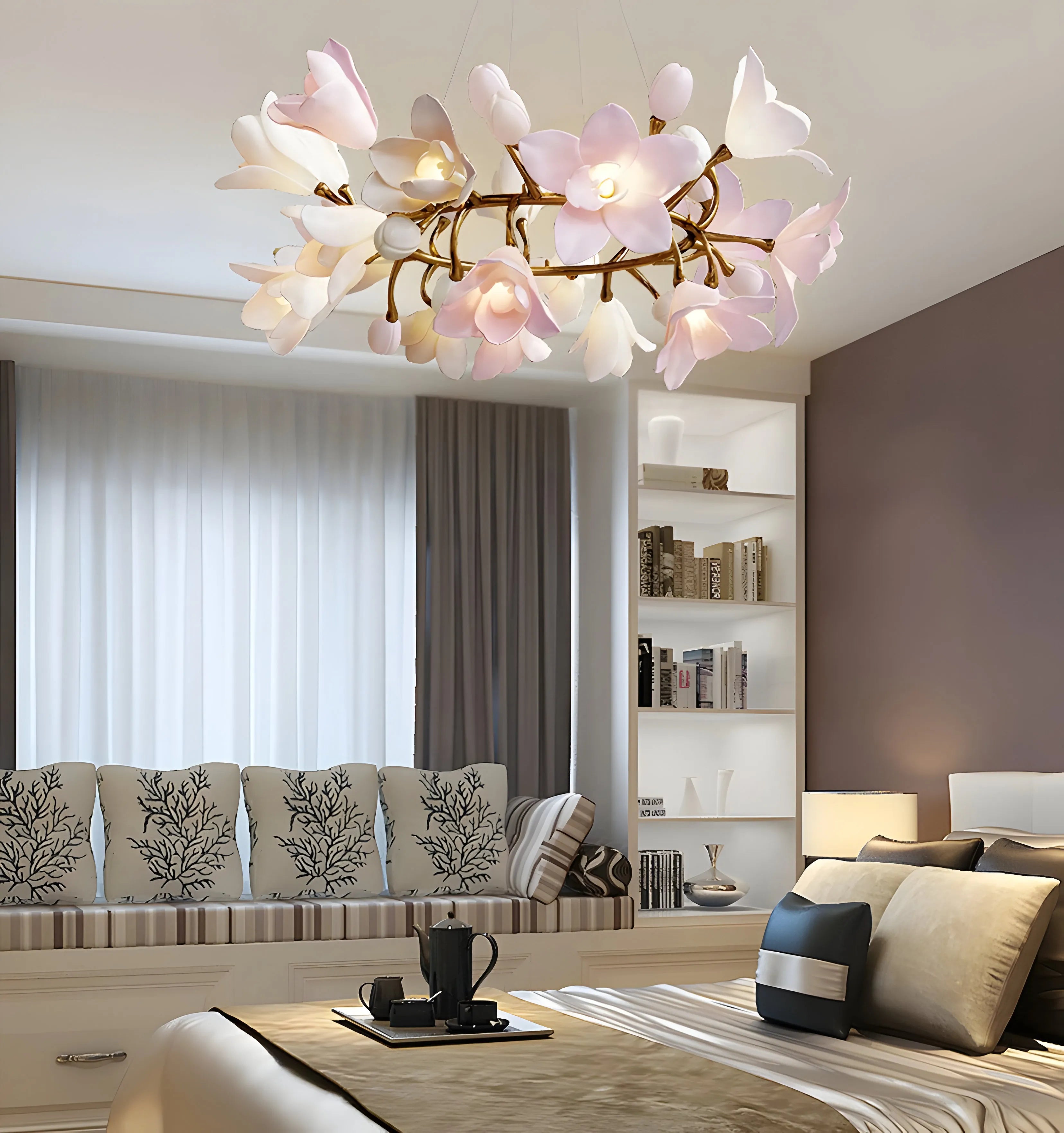 Lustre circulaire en forme de fleur